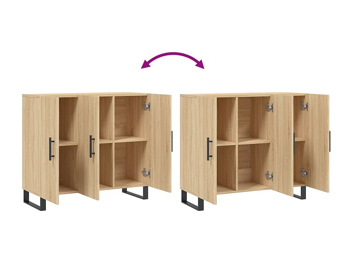 Buffet chêne sonoma 90x34x80 cm bois d'ingénierie