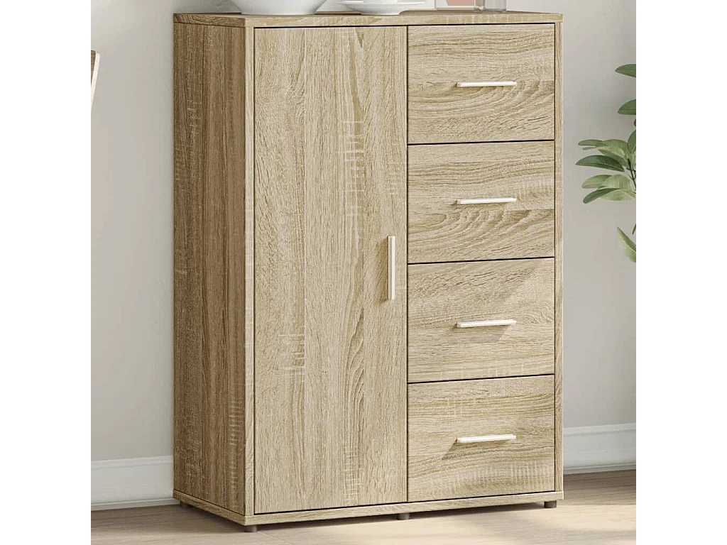 Aparador de madera de ingeniería roble Sonoma 60x31x84 cm