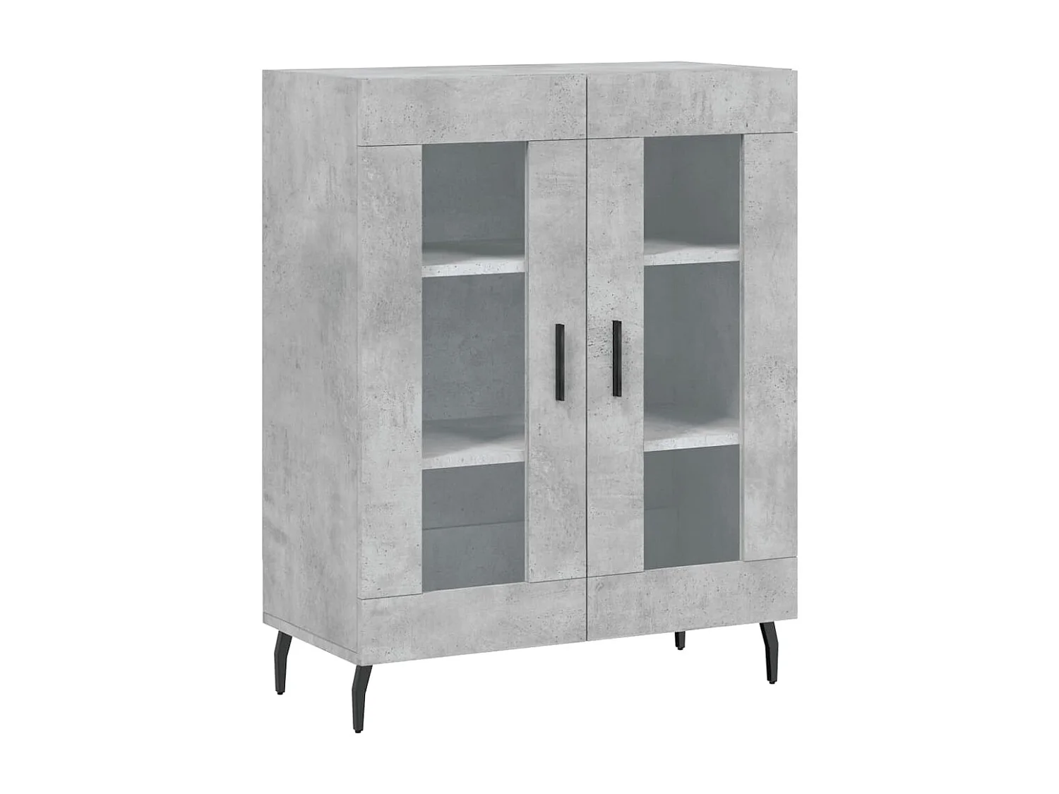 Buffet haut Gris béton 69,5x34x180 cm Bois d'ingénierie