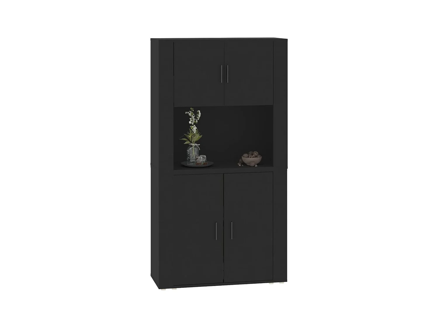 Buffet haut Noir Bois d'ingénierie