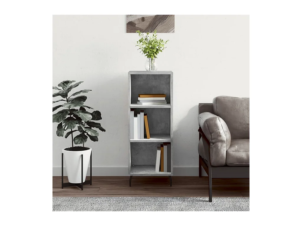 Buffet gris béton 34,5x32,5x90 cm bois d'ingénierie