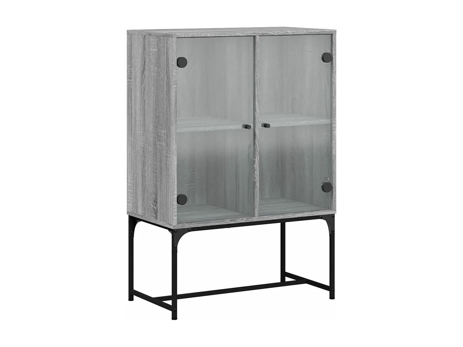 Armoire latérale avec portes en verre sonoma gris 69x37x100 cm