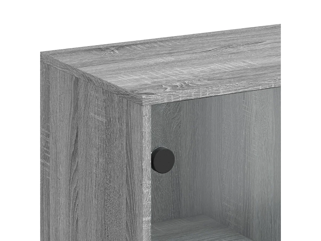 Armoire latérale avec portes en verre sonoma gris 69x37x100 cm
