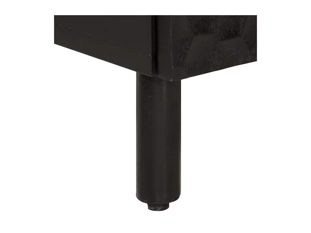 Armoire latérale noir 60x33x75 cm bois massif de manguier