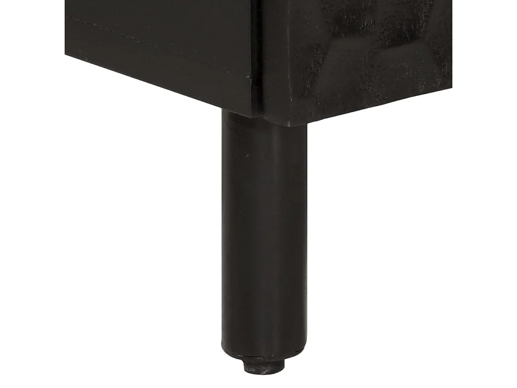 Aparador madera maciza de mango negro 60x33x75 cm