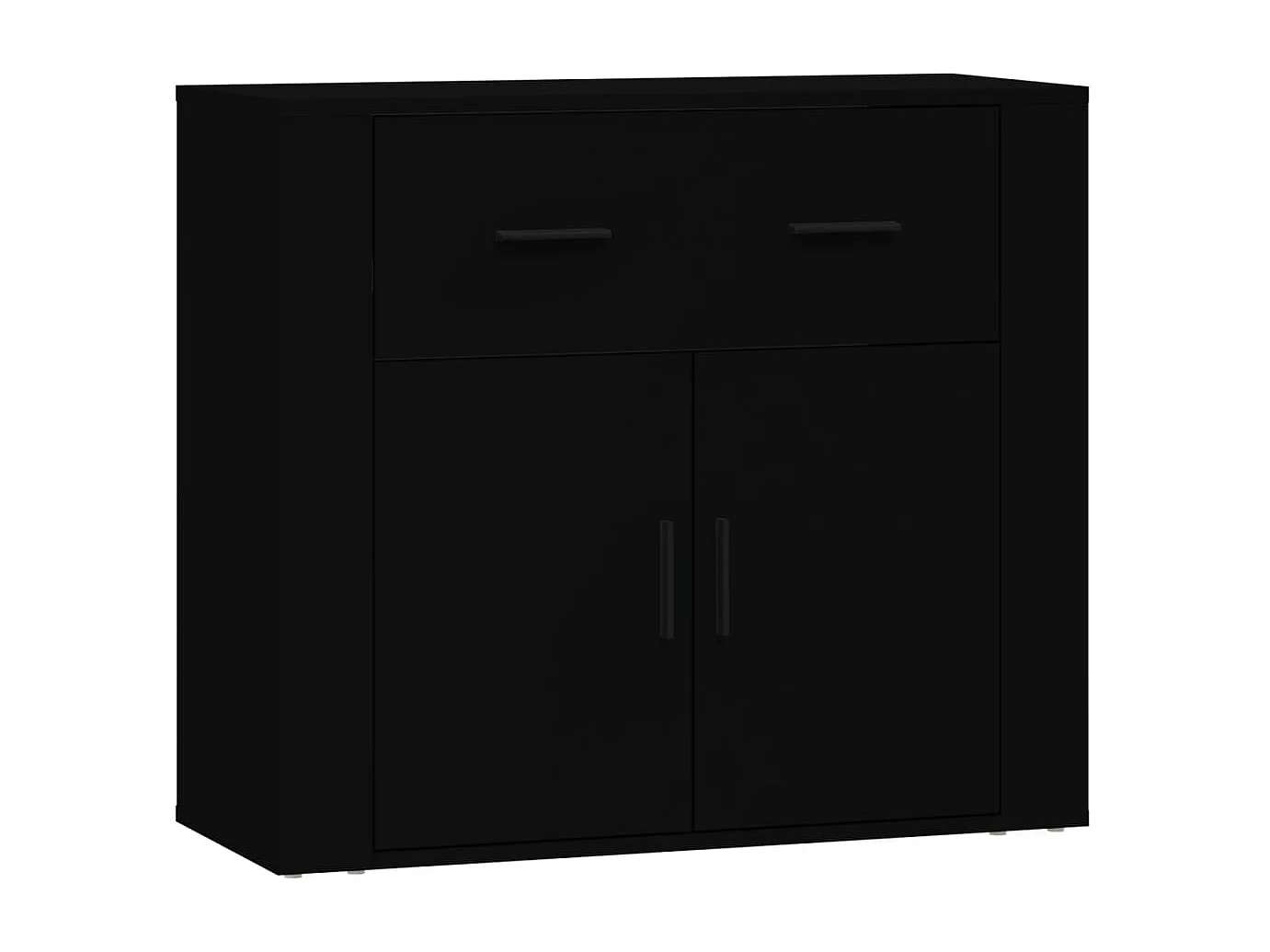 Buffet Noir 80x33x70 cm Bois d'ingénierie