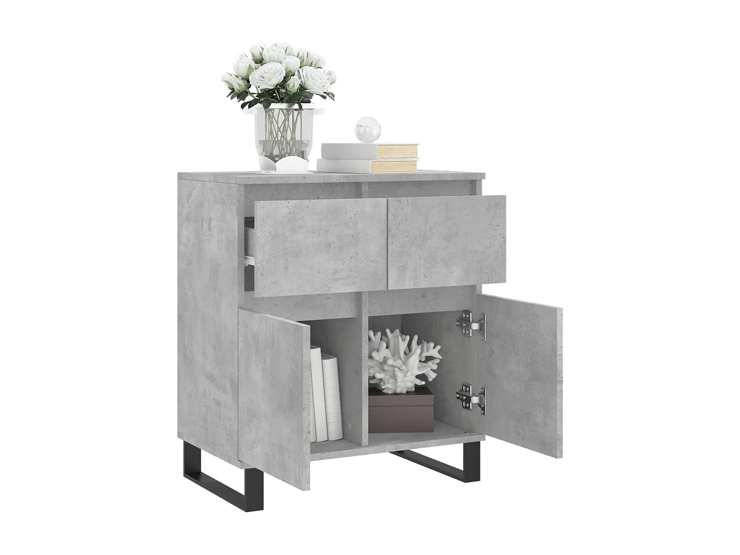 Buffet Gris béton 60x35x70 cm Bois d'ingénierie