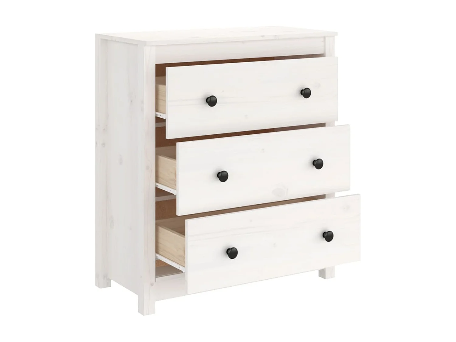Buffet Blanc 70x35x80 cm Bois massif de pin