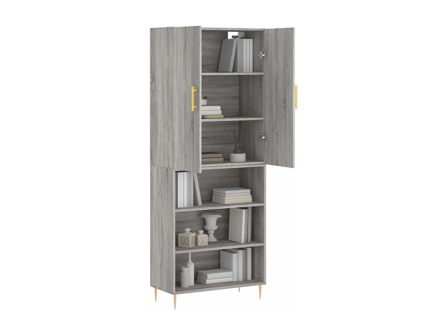 Buffet haut Sonoma gris 69,5x34x180 cm Bois d'ingénierie