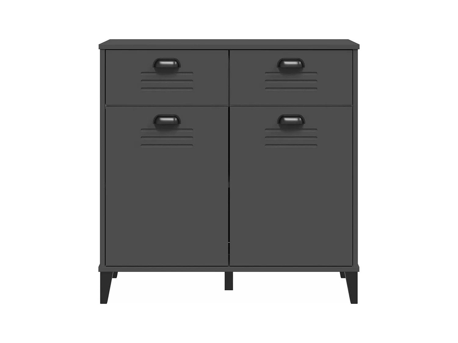 Aparador VIKEN madera maciza de pino gris antracita 80x40x80 cm