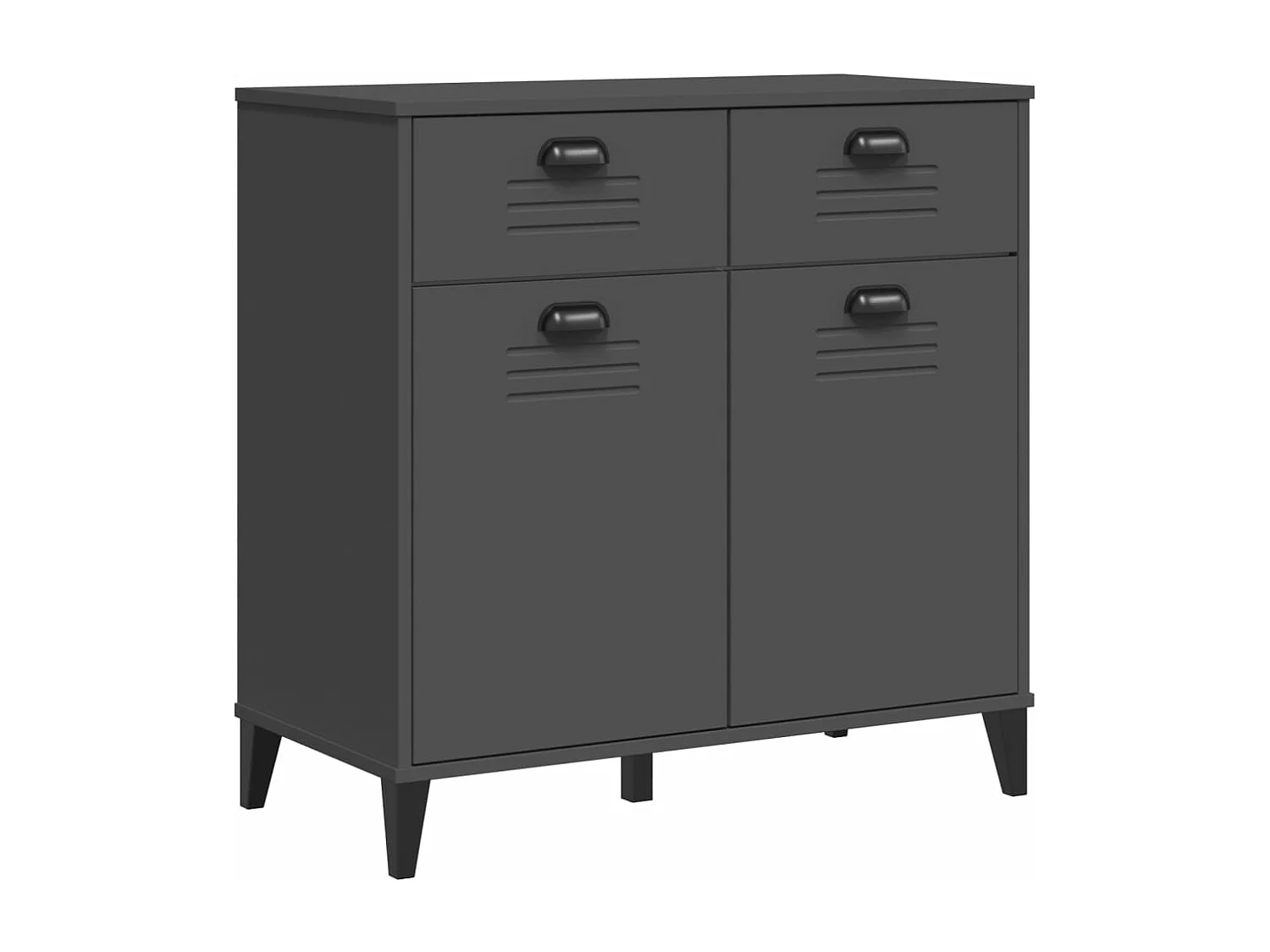 Buffet VIKEN gris anthracite 80x40x80 cm bois massif de pin