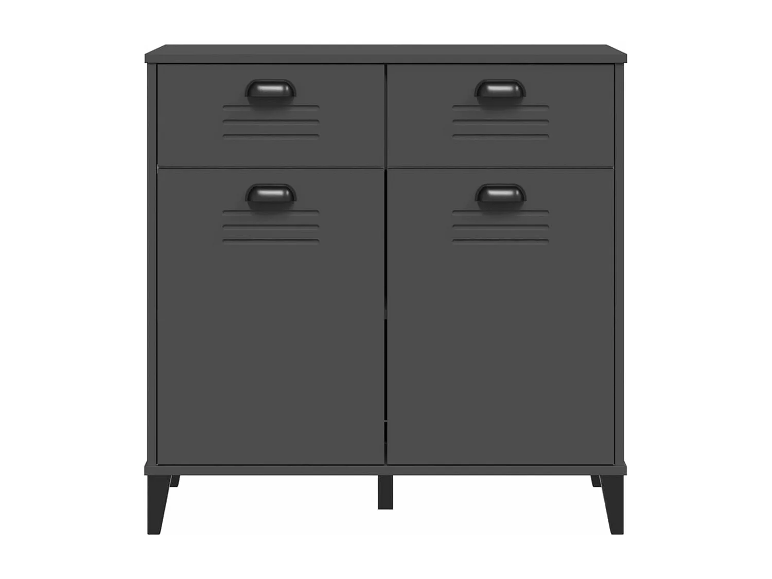 Buffet VIKEN gris anthracite 80x40x80 cm bois massif de pin