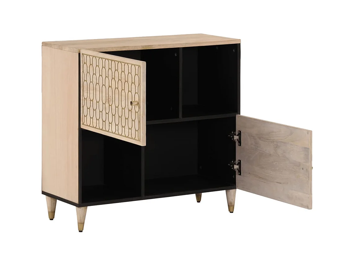 Armario auxiliar madera maciza de mango 80x33x75 cm