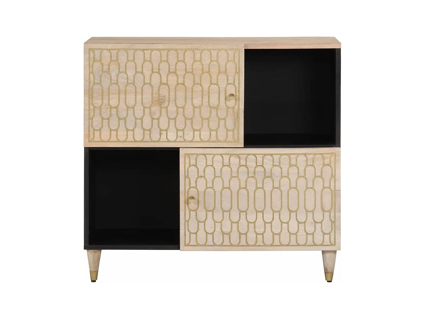 Armario auxiliar madera maciza de mango 80x33x75 cm