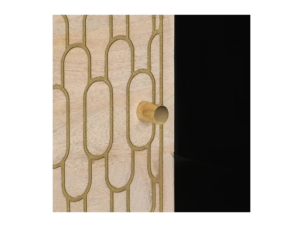 Armario auxiliar madera maciza de mango 80x33x75 cm