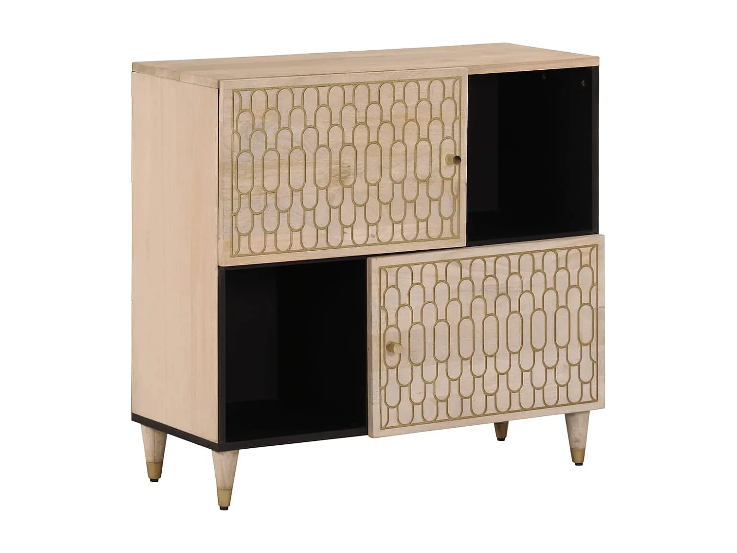 Armoire latérale 80x33x75 cm bois massif de manguier