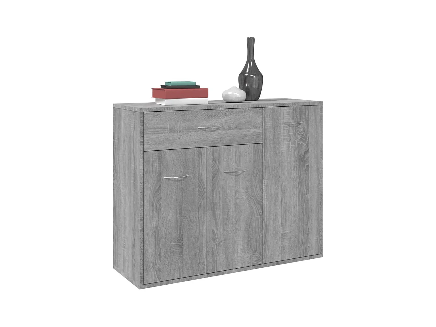 Dressoir 88x30x70 cm bewerkt hout grijs sonoma eikenkleurig