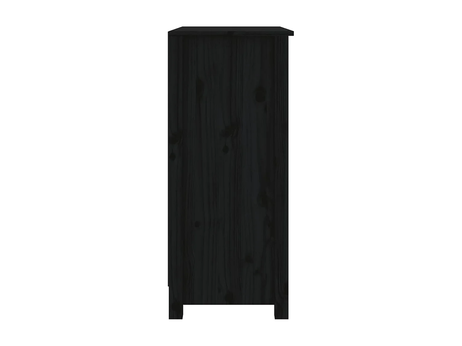 Buffet Noir 70x35x80 cm Bois massif de pin