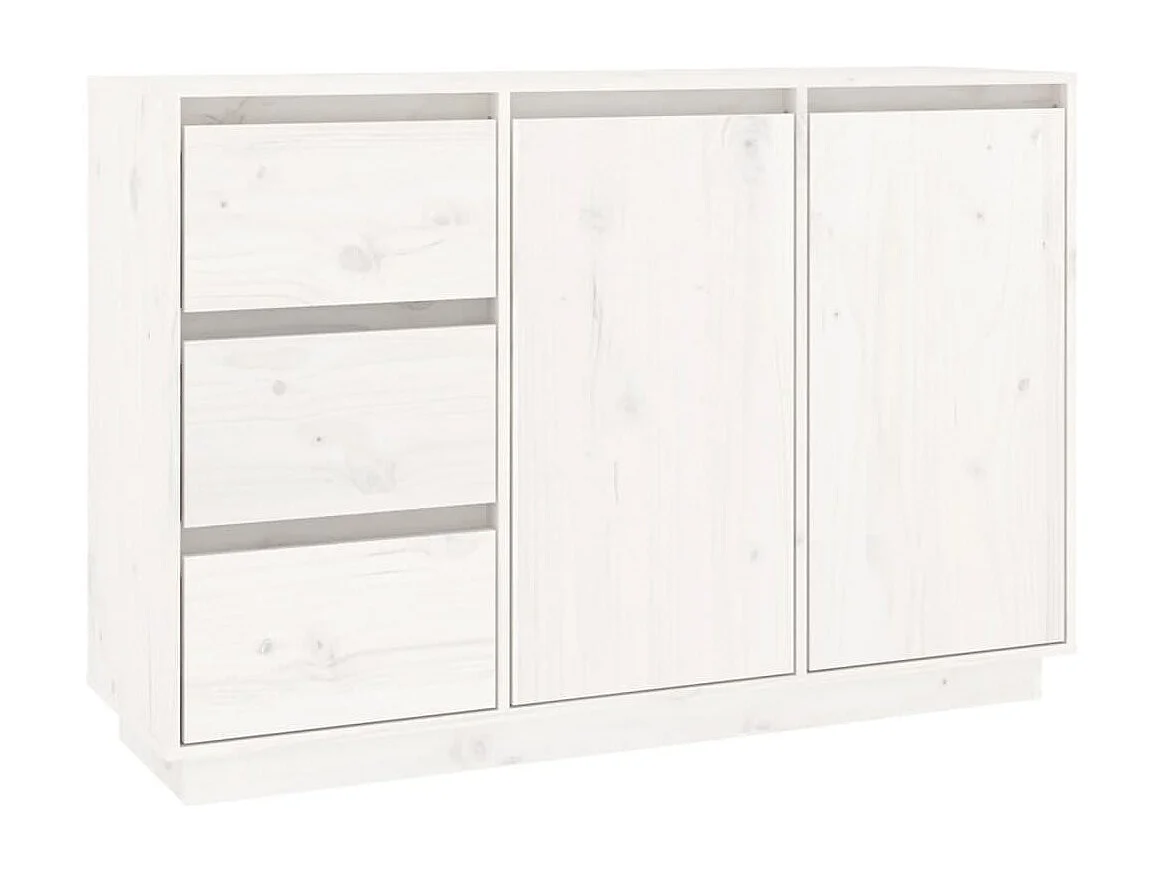 Dressoir 111x34x75 cm massief grenenhout wit
