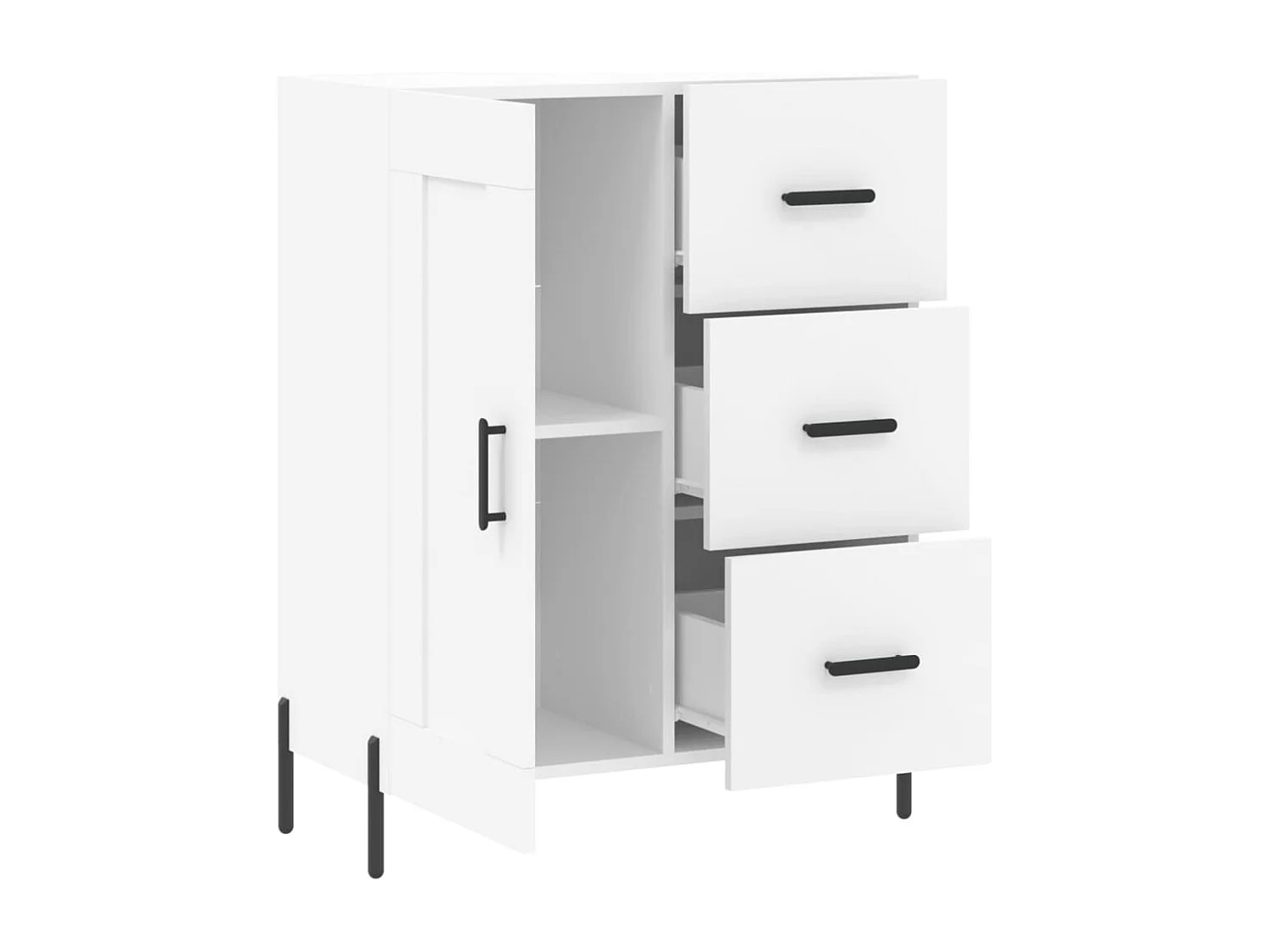 Buffet blanc 69,5x34x90 cm bois d'ingénierie