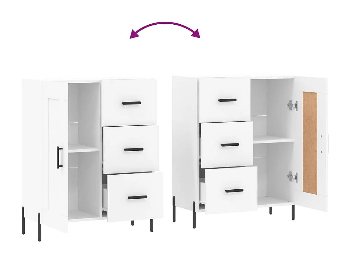 Buffet blanc 69,5x34x90 cm bois d'ingénierie