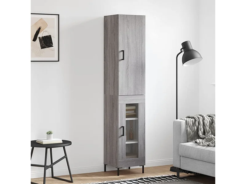 Buffet haut Sonoma gris 34,5x34x180 cm Bois d'ingénierie