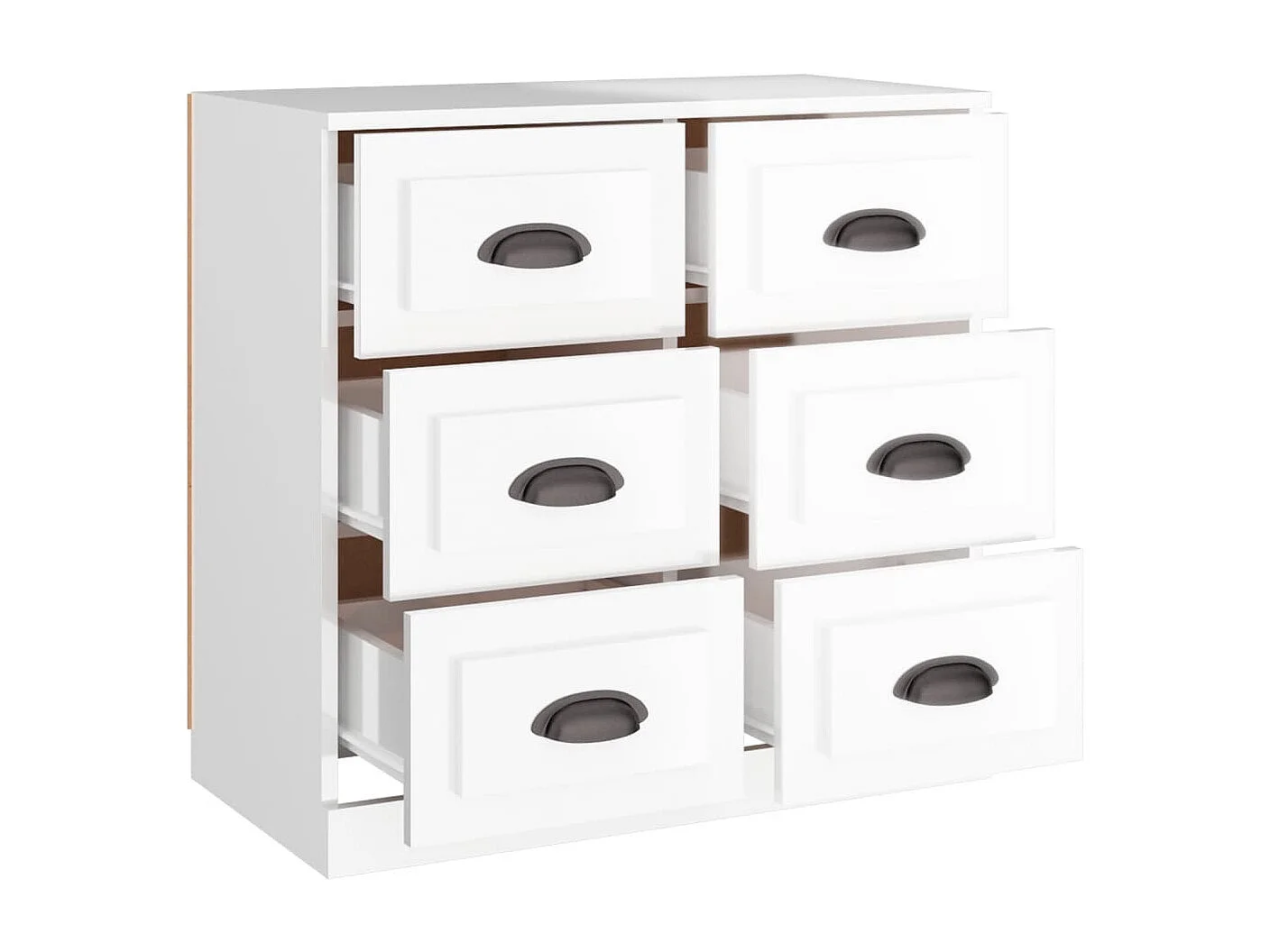 Dressoir 70x35x67,5 cm bewerkt hout hoogglans wit