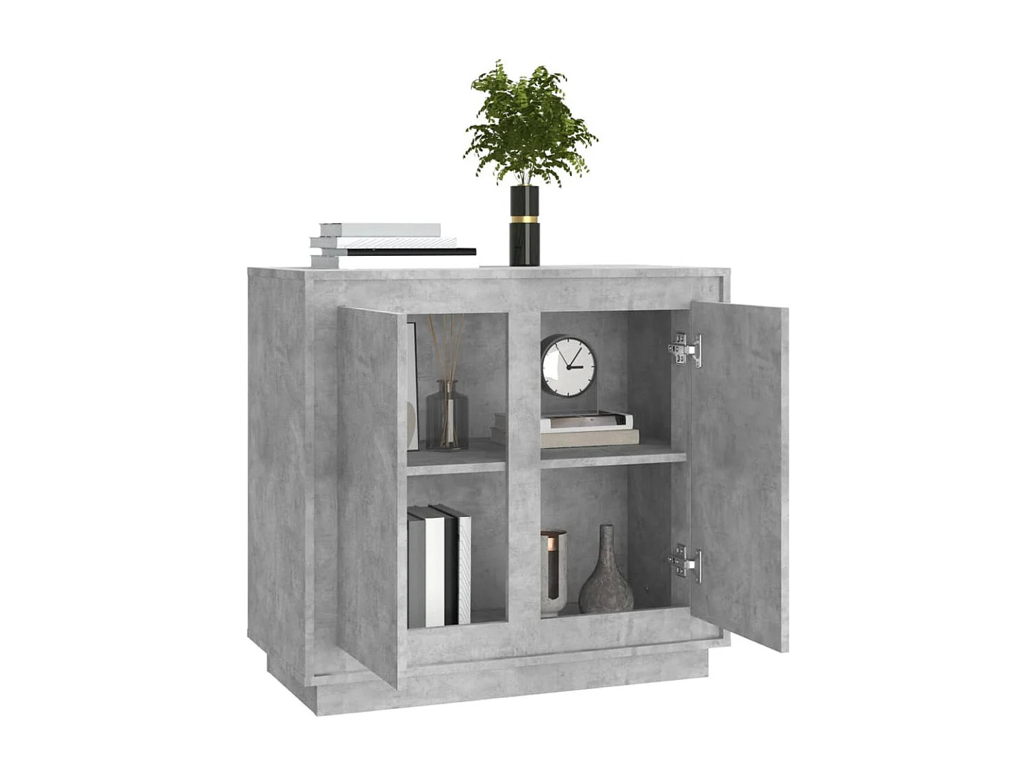 Buffet gris béton 80x34x75 cm bois d'ingénierie