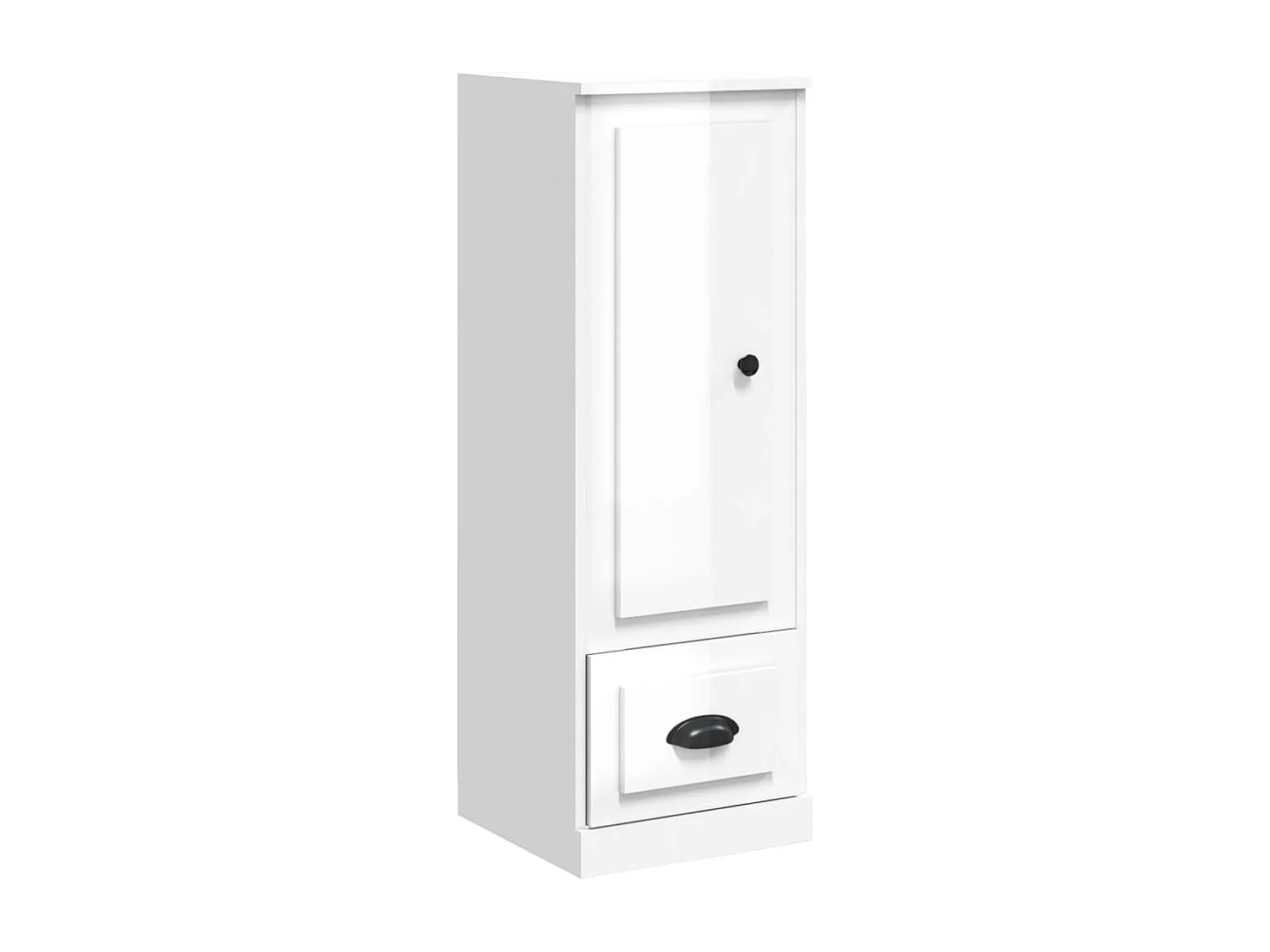 Hoge kast 36x35,5x103,5 cm bewerkt hout hoogglans wit