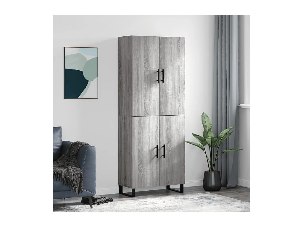 Buffet haut Sonoma gris 69,5x34x180 cm Bois d'ingénierie