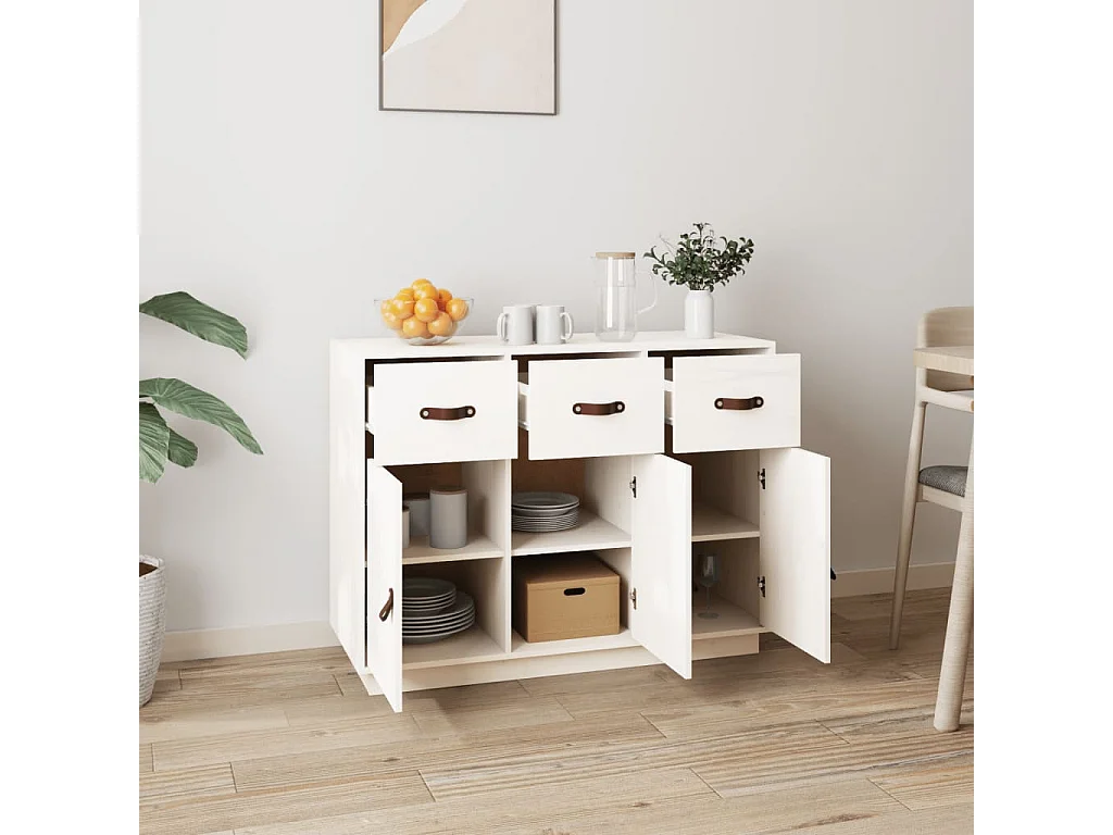 Aparador madera maciza de pino blanco 100x40x75 cm