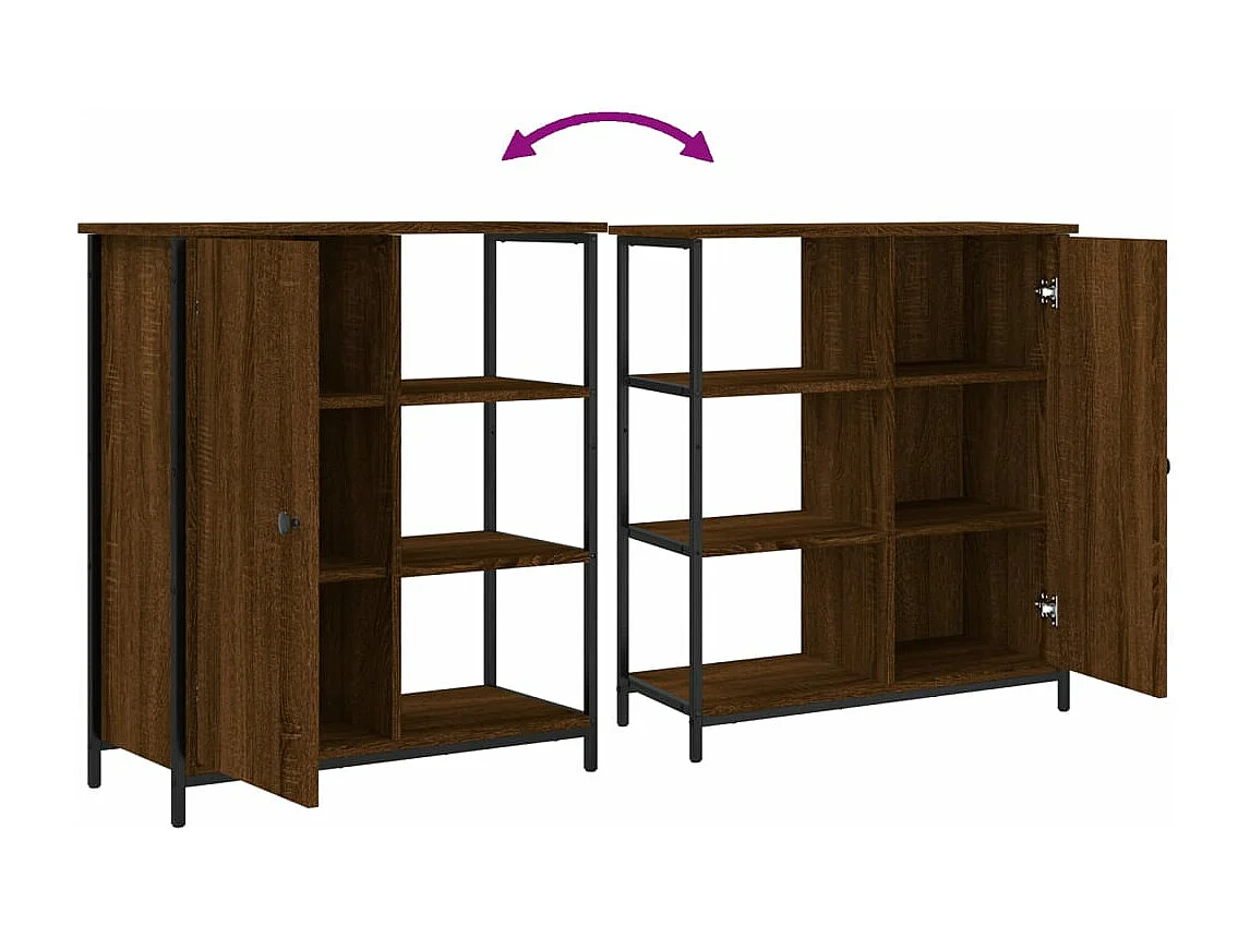 Buffet chêne marron 70x30x80 cm bois d'ingénierie