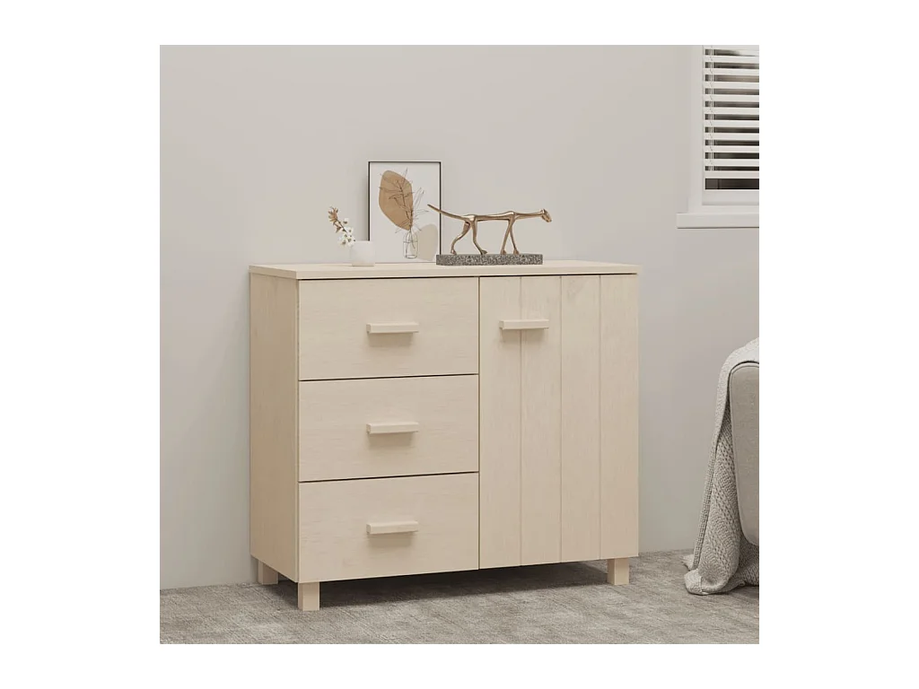 Aparador HAMAR madera de pino maciza marrón miel 90x40x80 cm