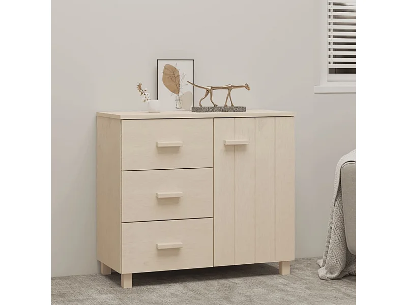 Dressoir HAMAR 90x40x80 cm massief grenenhout honingbruin