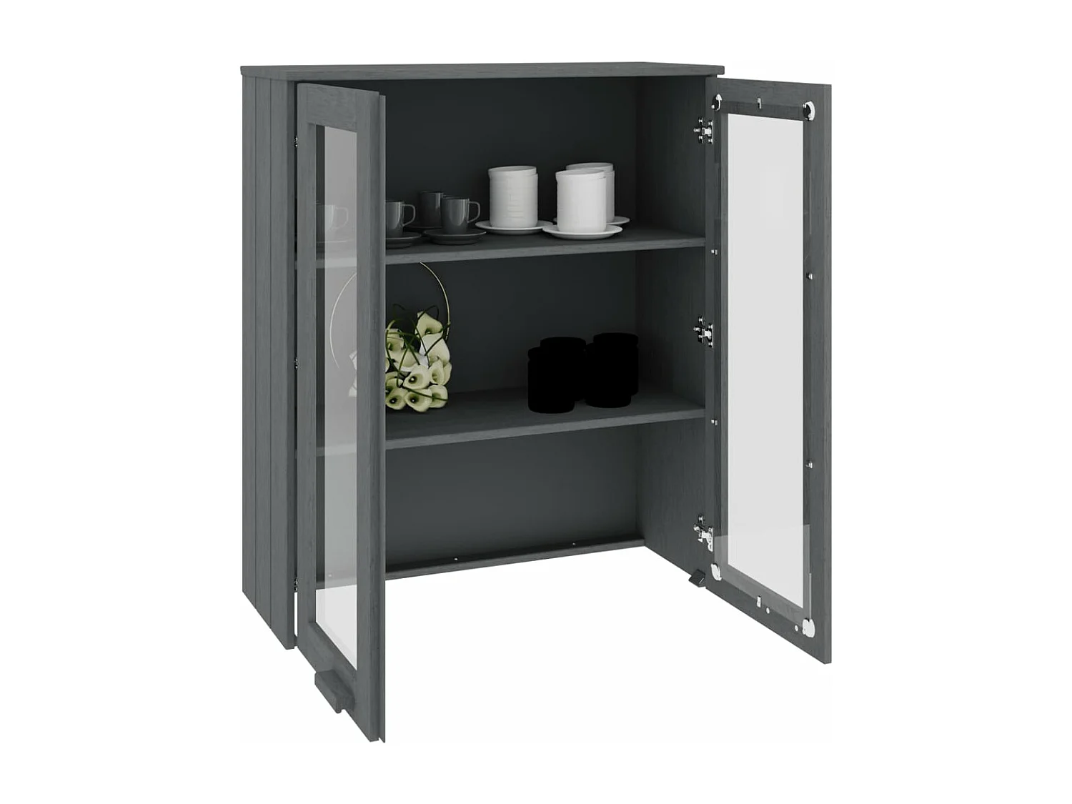 Dessus de buffet HAMAR Gris foncé 85x35x100 cm Bois de pin