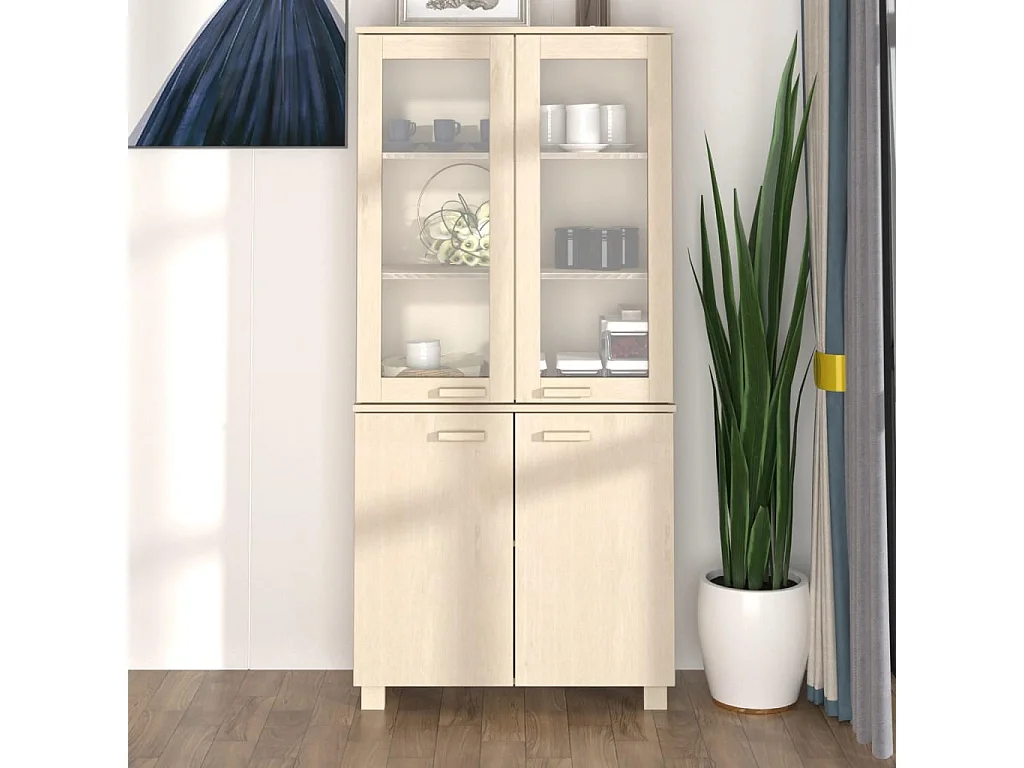 Aparador HAMAR madera de pino maciza marrón miel