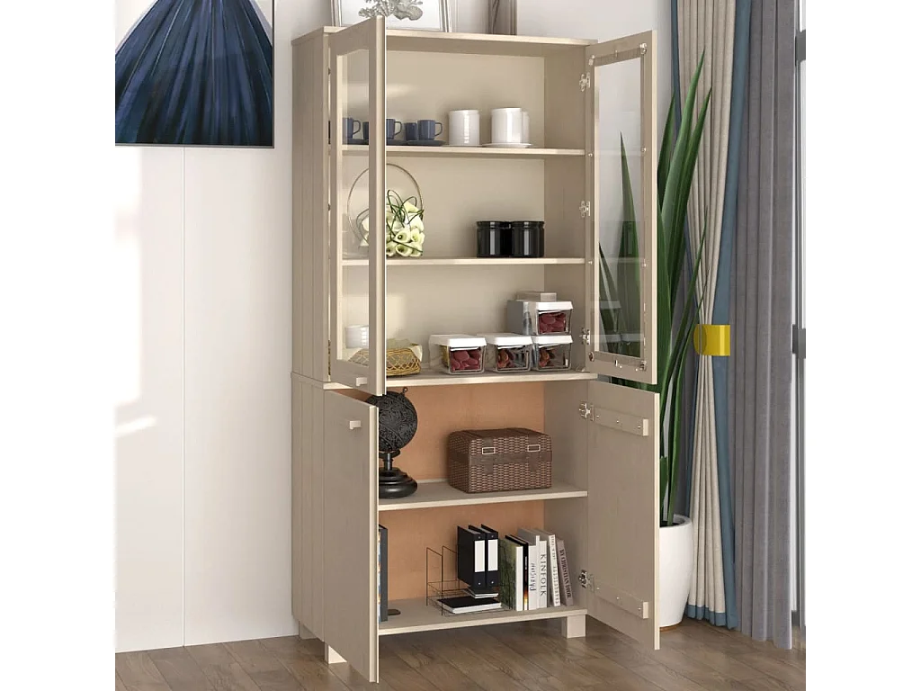 Aparador HAMAR madera de pino maciza marrón miel