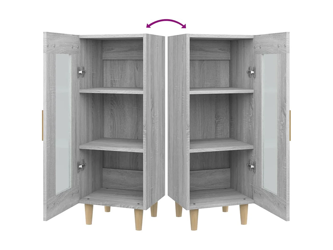Buffet Sonoma gris 34,5x34x90 cm Bois d'ingénierie