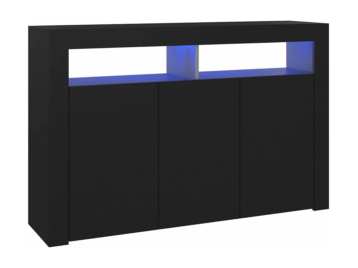 Aparador con luces LED negro 115,5x30x75 cm