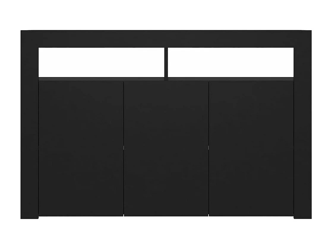 Aparador con luces LED negro 115,5x30x75 cm