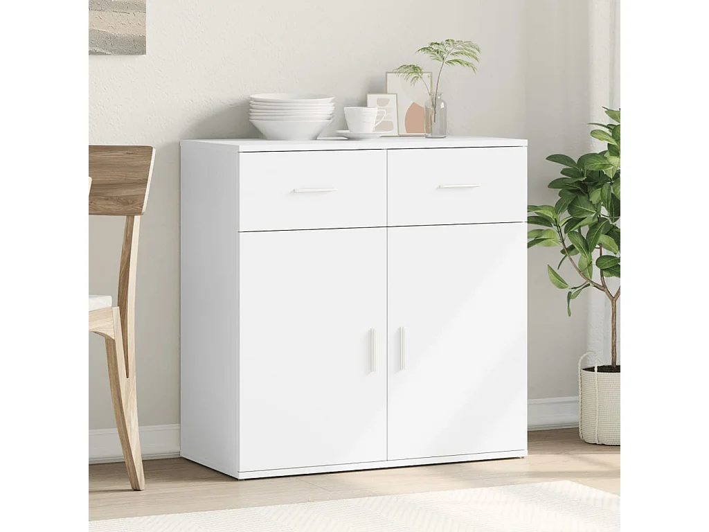 Buffet blanc 79x38x80 cm bois d’ingénierie