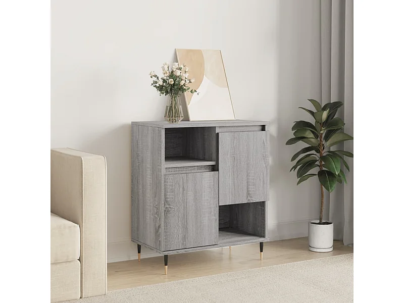 Aparador de madera contrachapada gris Sonoma 60x35x70 cm