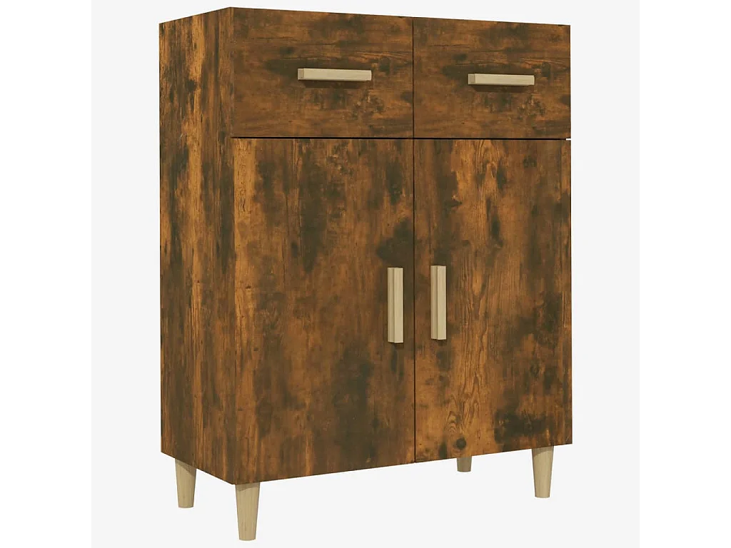 Buffet Chêne fumé 69,5x34x89 cm Bois d'ingénierie