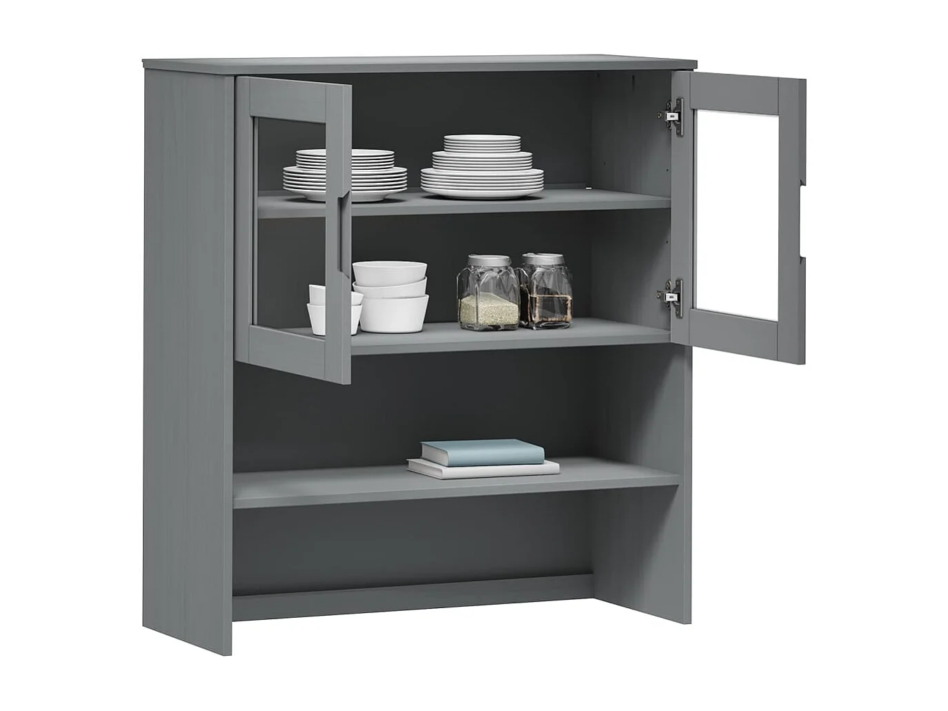 Dessus de buffet MOLDE Gris 90x35x100 cm Bois massif de pin