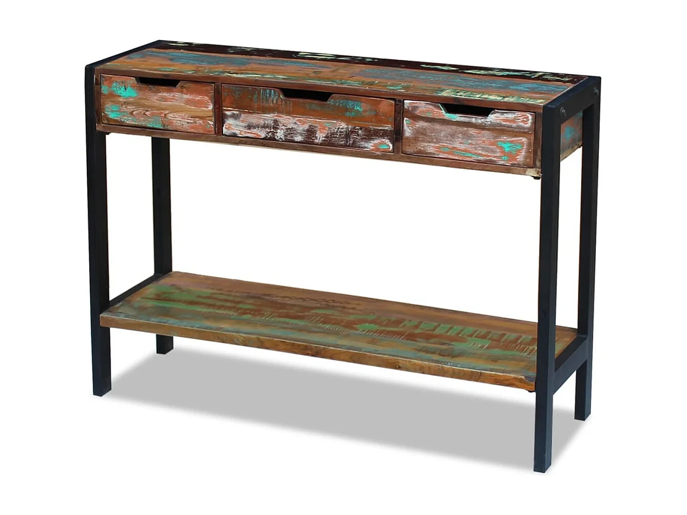 Buffet 3 tiroirs Bois de récupération massif