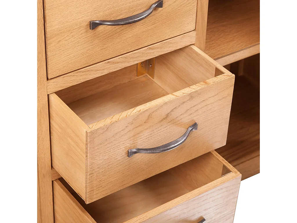 Aparador grande 3 cajones madera maciza roble 110x33,5x70 cm