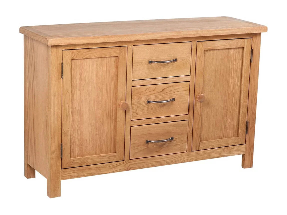 Aparador grande 3 cajones madera maciza roble 110x33,5x70 cm