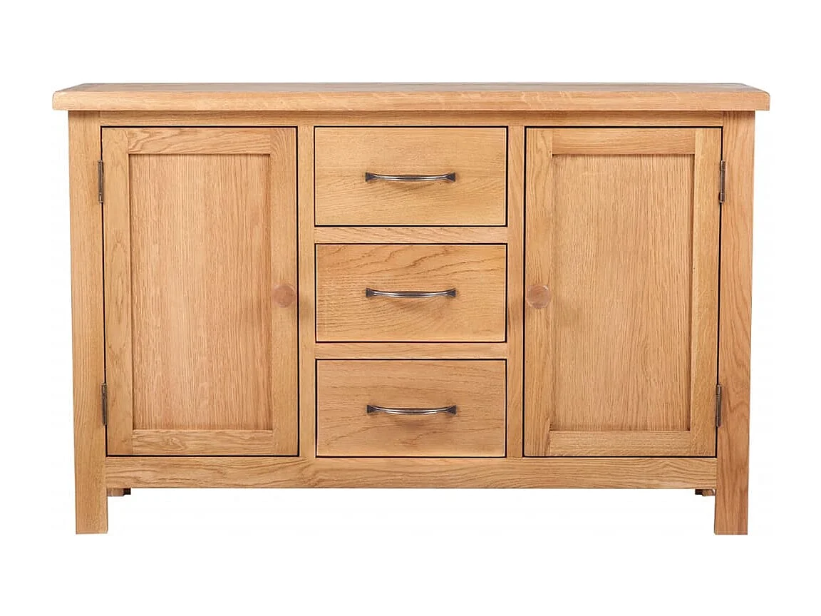Aparador grande 3 cajones madera maciza roble 110x33,5x70 cm