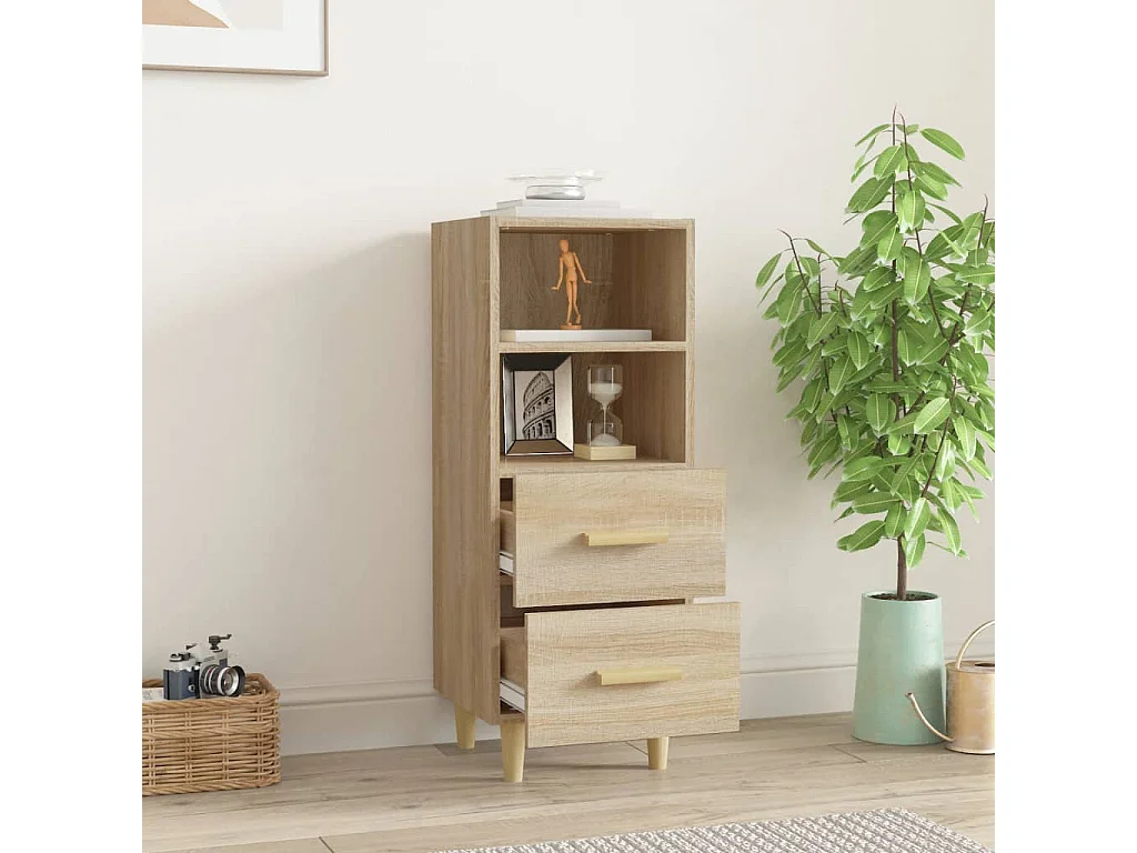 Buffet Chêne sonoma 34,5x34x90 cm Bois d'ingénierie