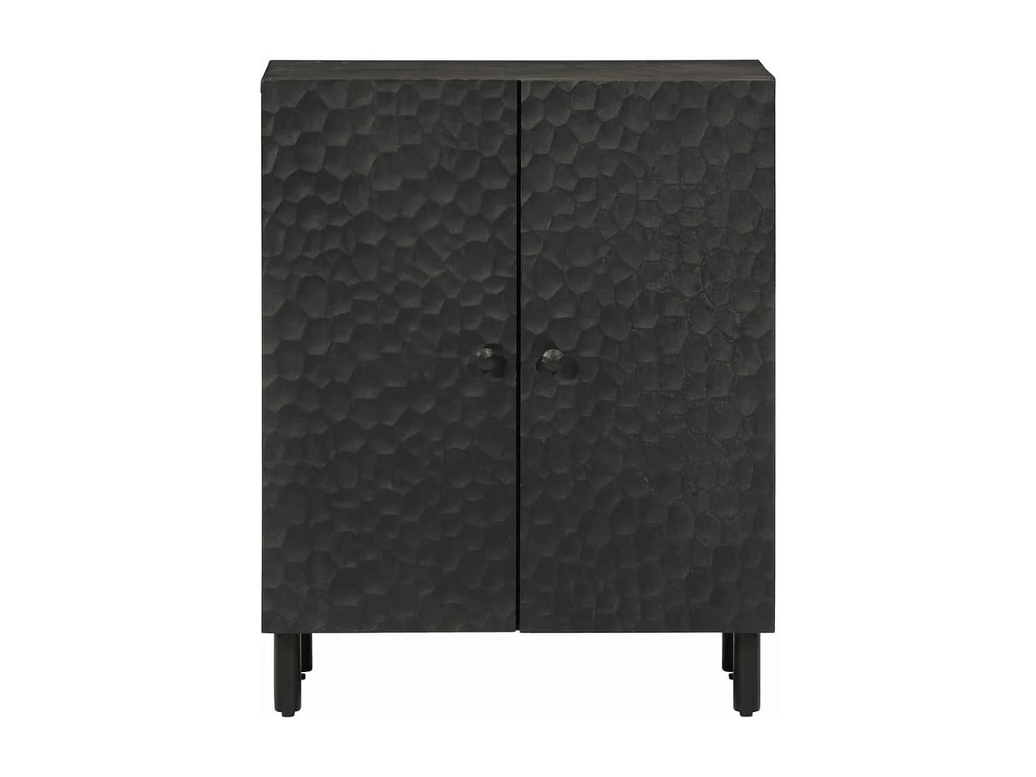 Aparador madera maciza de mango negro 60x33x75 cm